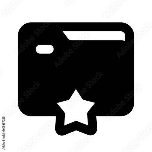 Favorite Folder Simple Glyph Icon. Single icon, glyph vector icon