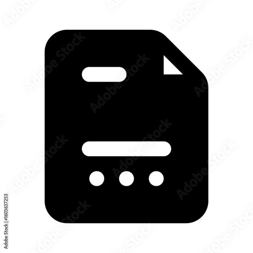 File Simple Glyph Icon. Single icon, glyph vector icon