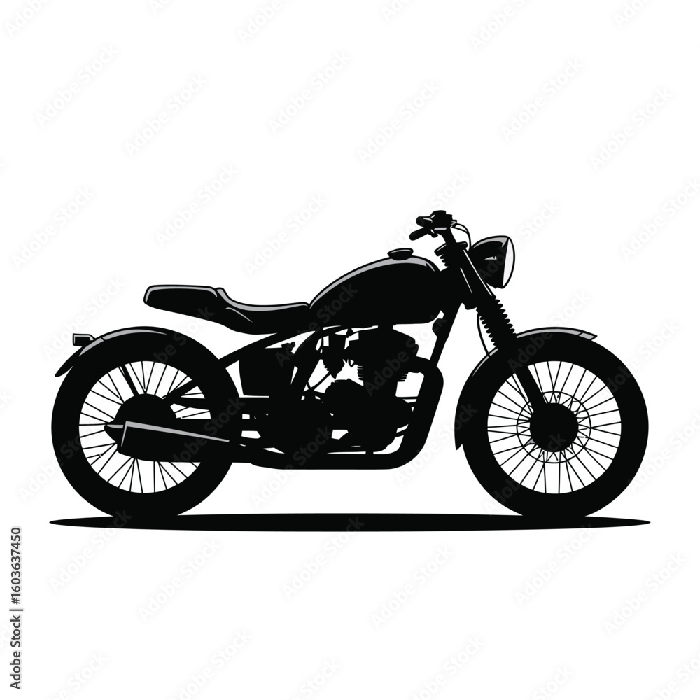 Obraz premium Classic cafe racer motorcycle silhouette