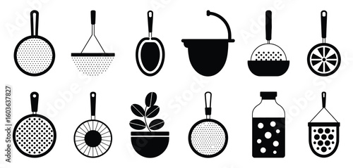 Collection of kitchen utensils and cooking tools