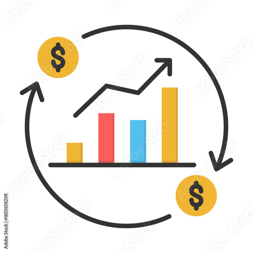 Business Cycle Icon Flat Version