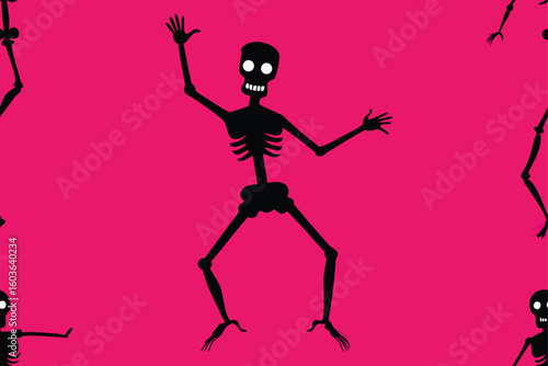 Spooky glowing skull shadowing the walls vector illustration