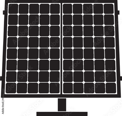 black solar panel vector, solar panel vector illustration, solar panel on a white background