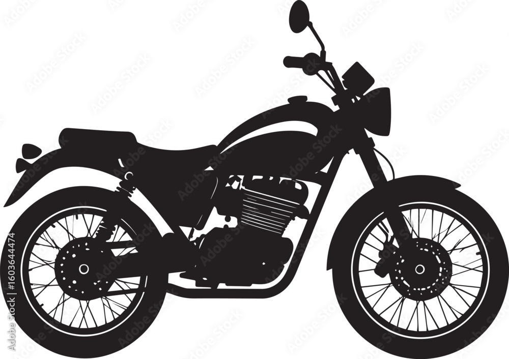 Fototapeta premium black motorcycle vector logo, motorcycle vector illustration, motorcycle silhouette vector icon
