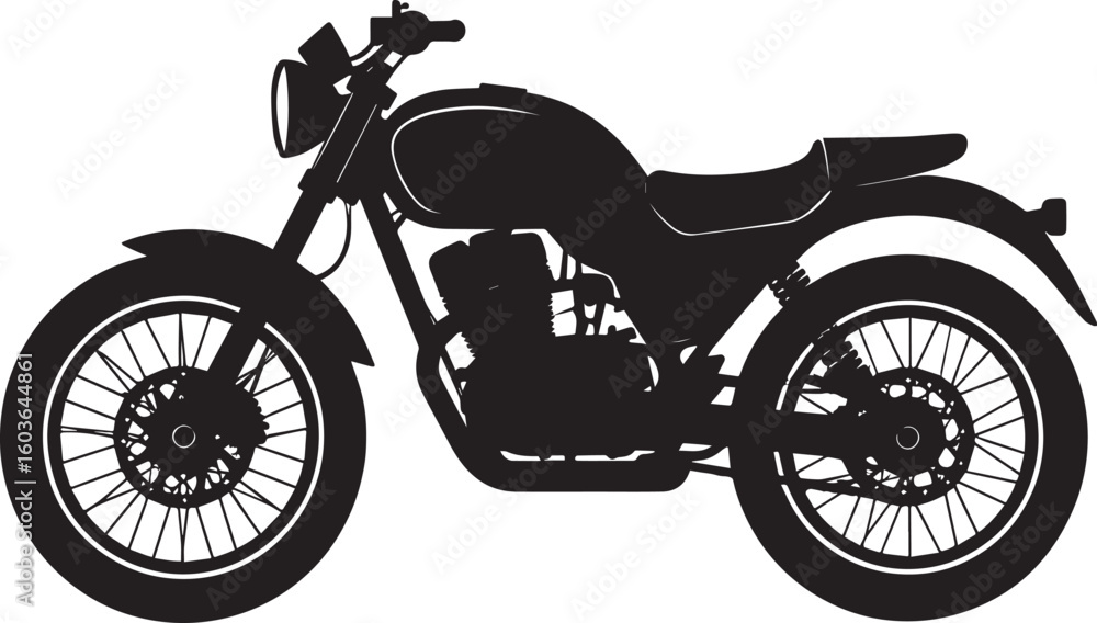 Fototapeta premium black motorcycle vector logo, motorcycle vector illustration, motorcycle silhouette vector icon