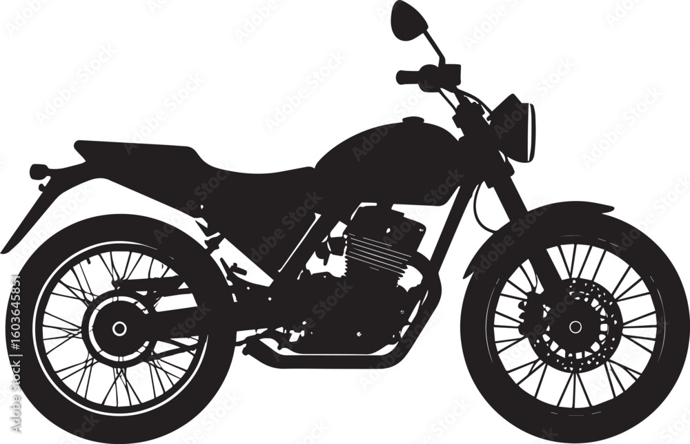 Fototapeta premium black motorcycle vector logo, motorcycle vector illustration, motorcycle silhouette vector icon