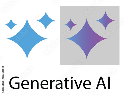 Generative AI Icon and Logo Set – Artificial Intelligence Symbols with Gradient and Outline Designs.