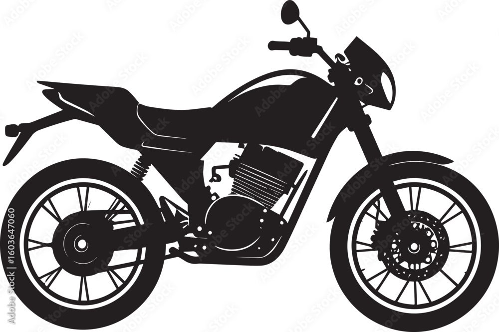 Obraz premium black motorcycle vector logo, motorcycle vector illustration, motorcycle silhouette vector icon