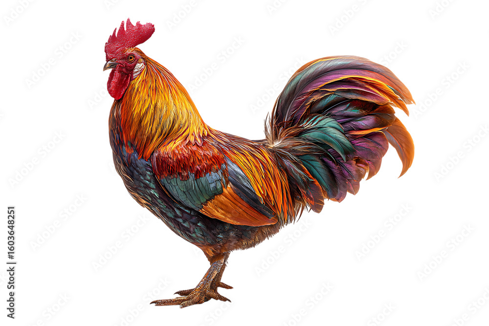 Fototapeta premium Vibrant Rooster in Profile