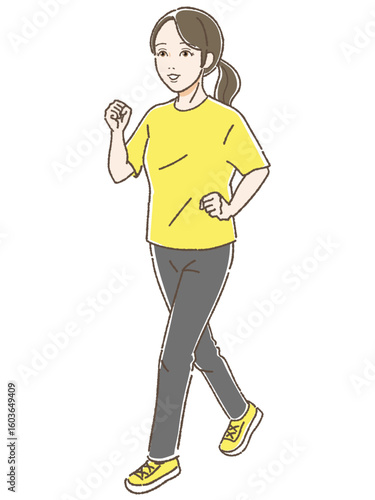 ウォーキングする女性