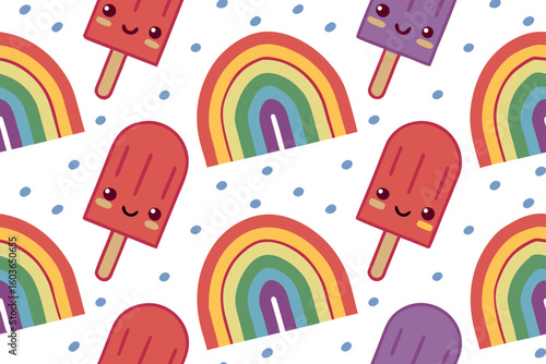 Cute popsicles and rainbows summer sweet