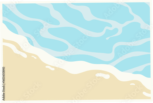 Gentle ocean waves lapping on a sandy beach water