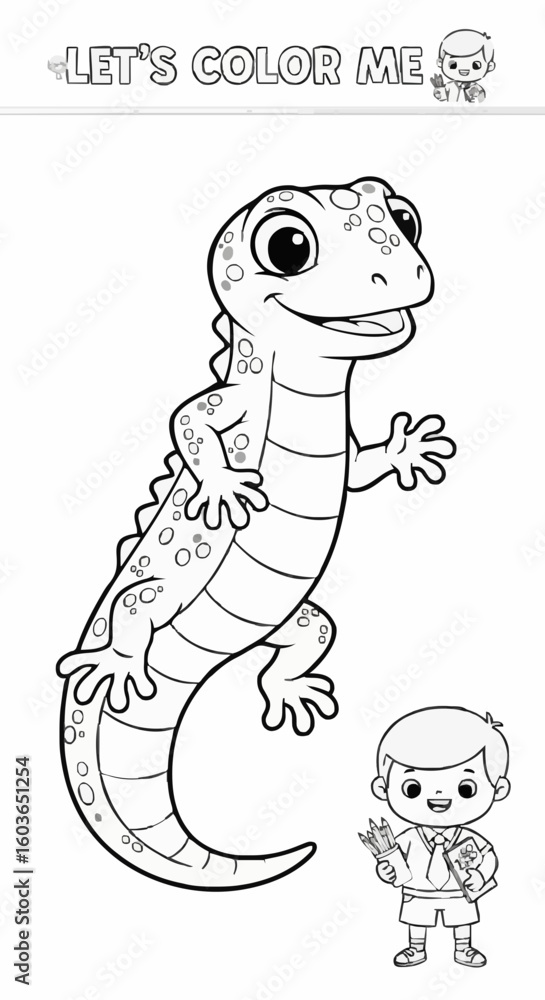 Obraz premium Tuatara coloring page for kids