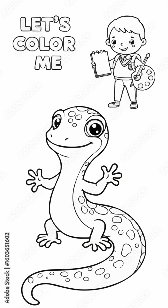 Fototapeta premium Lizard coloring page for kids