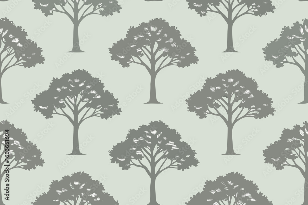 Obraz premium Stylized Trees Pattern nature forest