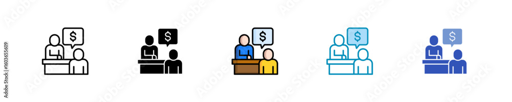 Obraz premium Financial Consulting Icon Set Multiple Style Collection