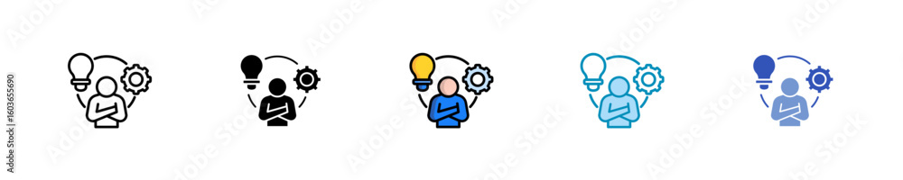 Fototapeta premium Leadership Coaching Icon Set Multiple Style Collection