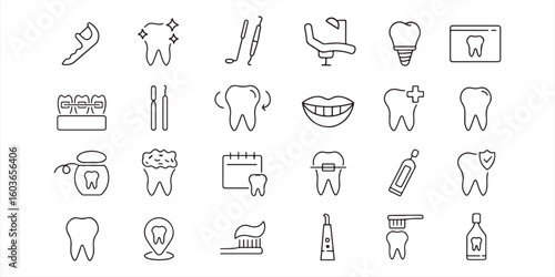 dental care  icon set