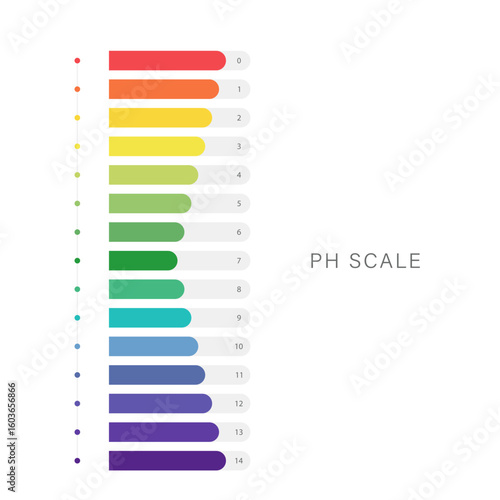 PH Scale balance. Indicator for concentration of hydrogen ion in solution. Ph analysis or chemical test. Flat Vector illustration.