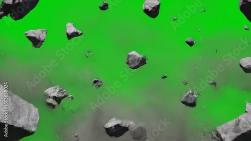 3d animation of explosion breaking wall animated collapsing to reveal hole green screen collapse tear down destruction vfx smash
