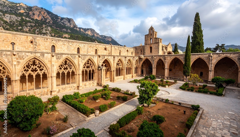 Fototapeta premium Ancient monastery courtyard