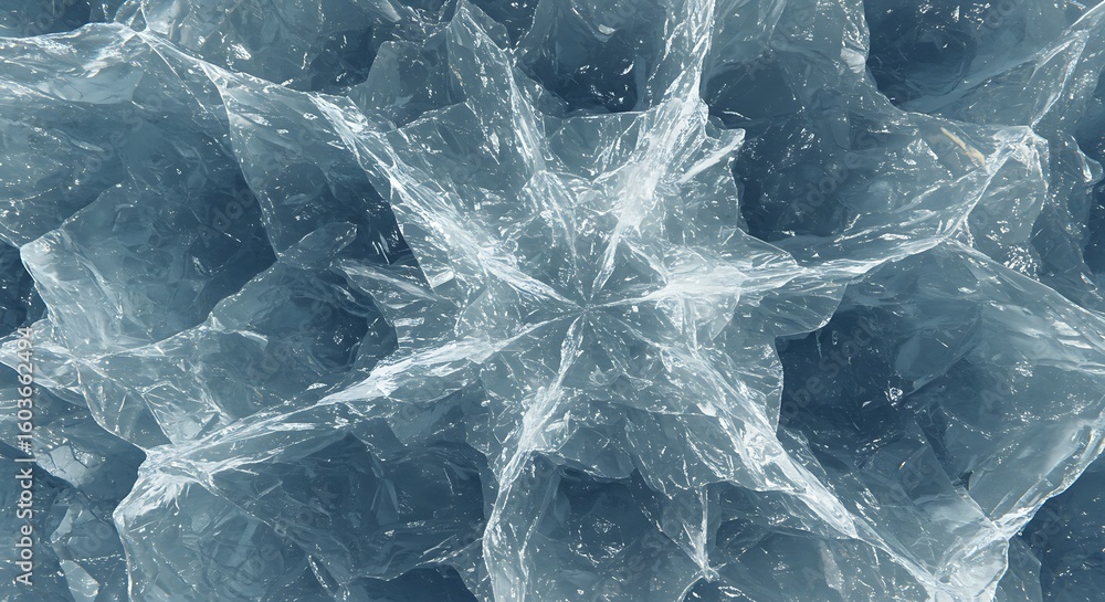 Obraz premium 氷晶の曼荼羅：３Dフラクタルアート