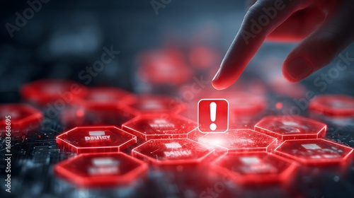 Digital risk warning system, Cybersecurity threat detection, Emergency alert interface, System error notification technology