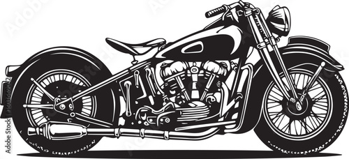 Motorcycle in motion on black background with chrome details and sporty design