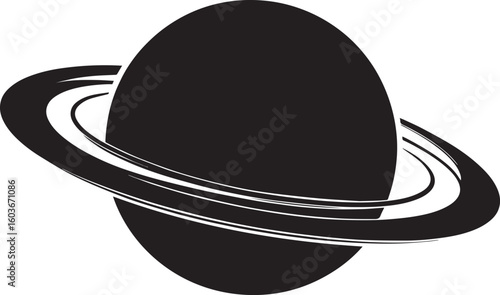 planet saturn with ring silhouette vector, saturn ring icon, planet saturn vector illustrator