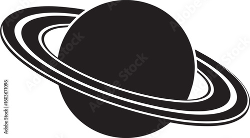 planet saturn with ring silhouette vector, saturn ring icon, planet saturn vector illustrator