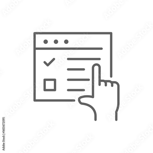 Browser Online Exam Outline Icon Editable Stroke Online Education