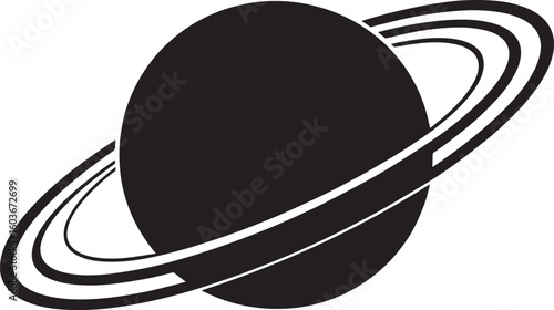 planet saturn with ring silhouette vector, saturn ring icon, planet saturn vector illustrator