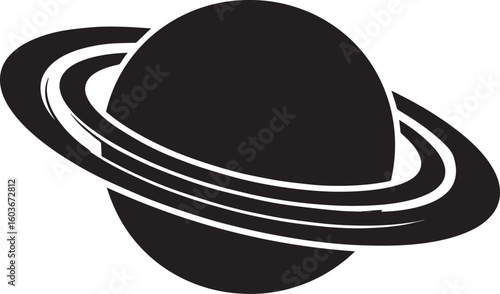 planet saturn with ring silhouette vector, saturn ring icon, planet saturn vector illustrator