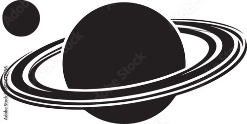 planet saturn with ring silhouette vector, saturn ring icon, planet saturn vector illustrator
