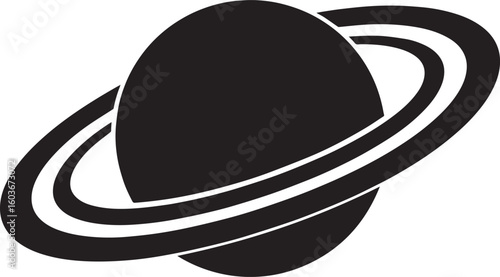 planet saturn with ring silhouette vector, saturn ring icon, planet saturn vector illustrator