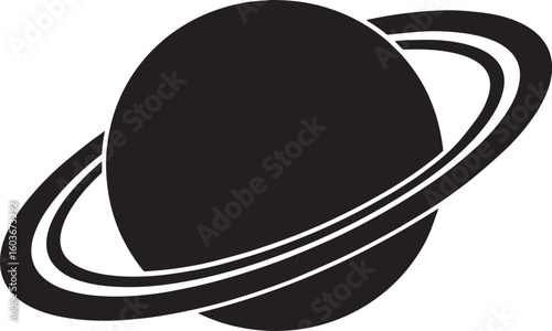 planet saturn with ring silhouette vector, saturn ring icon, planet saturn vector illustrator
