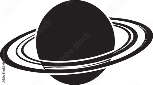 planet saturn with ring silhouette vector, saturn ring icon, planet saturn vector illustrator
