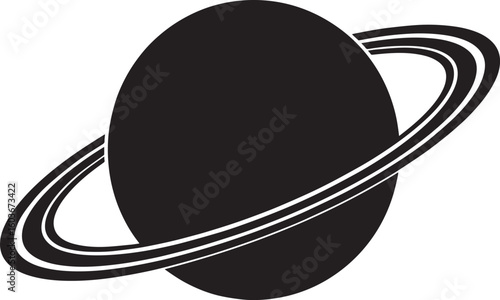 planet saturn with ring silhouette vector, saturn ring icon, planet saturn vector illustrator