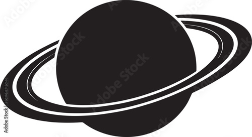 planet saturn with ring silhouette vector, saturn ring icon, planet saturn vector illustrator