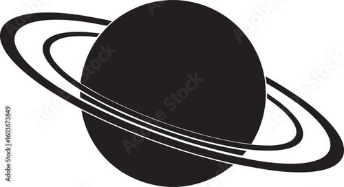 planet saturn with ring silhouette vector, saturn ring icon, planet saturn vector illustrator