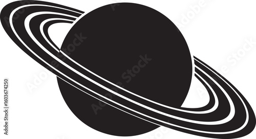 planet saturn with ring silhouette vector, saturn ring icon, planet saturn vector illustrator