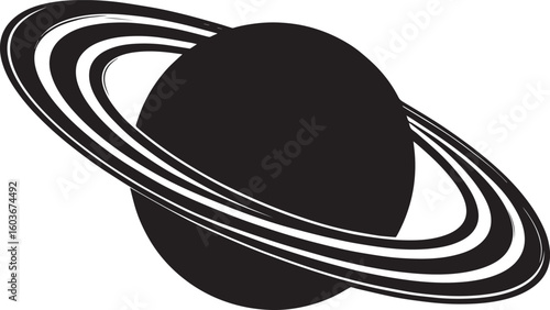 planet saturn with ring silhouette vector, saturn ring icon, planet saturn vector illustrator