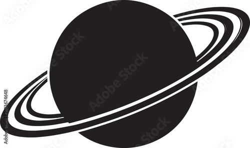 planet saturn with ring silhouette vector, saturn ring icon, planet saturn vector illustrator