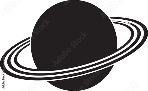 planet saturn with ring silhouette vector, saturn ring icon, planet saturn vector illustrator