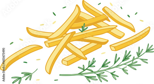 Golden Crispy French Fries with Herbs