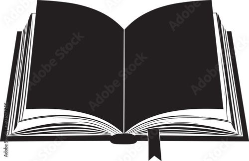 open book vector illustration, book silhouette vector icon, book logo vector design