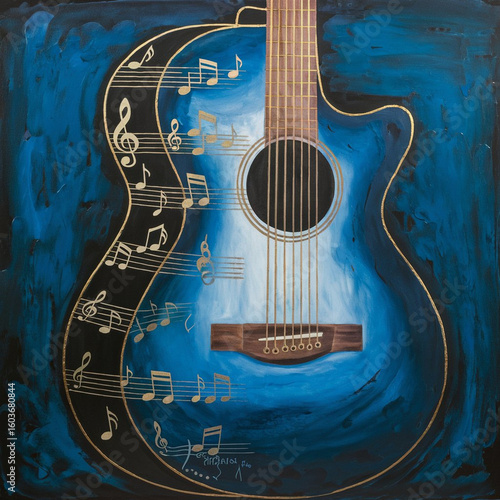 electric guitar on grunge background