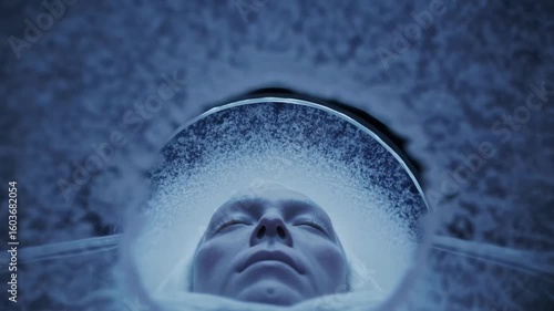 Journey Into the Unknown, Exploring a Futuristic Cryogenic Chamber With Captivating Visuals and Ambient Sounds Generative AI