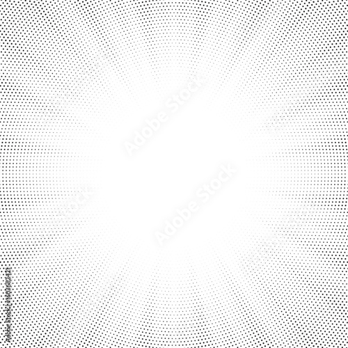 Sun rays Radial halftone background. Greyscale radial abstract comic pattern. Vector explosion abstract lines texture.  Vector illustration.