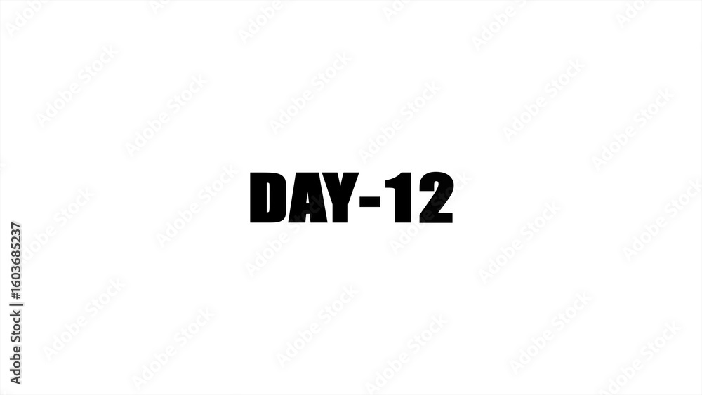Obraz premium Day 12 text on the white background.